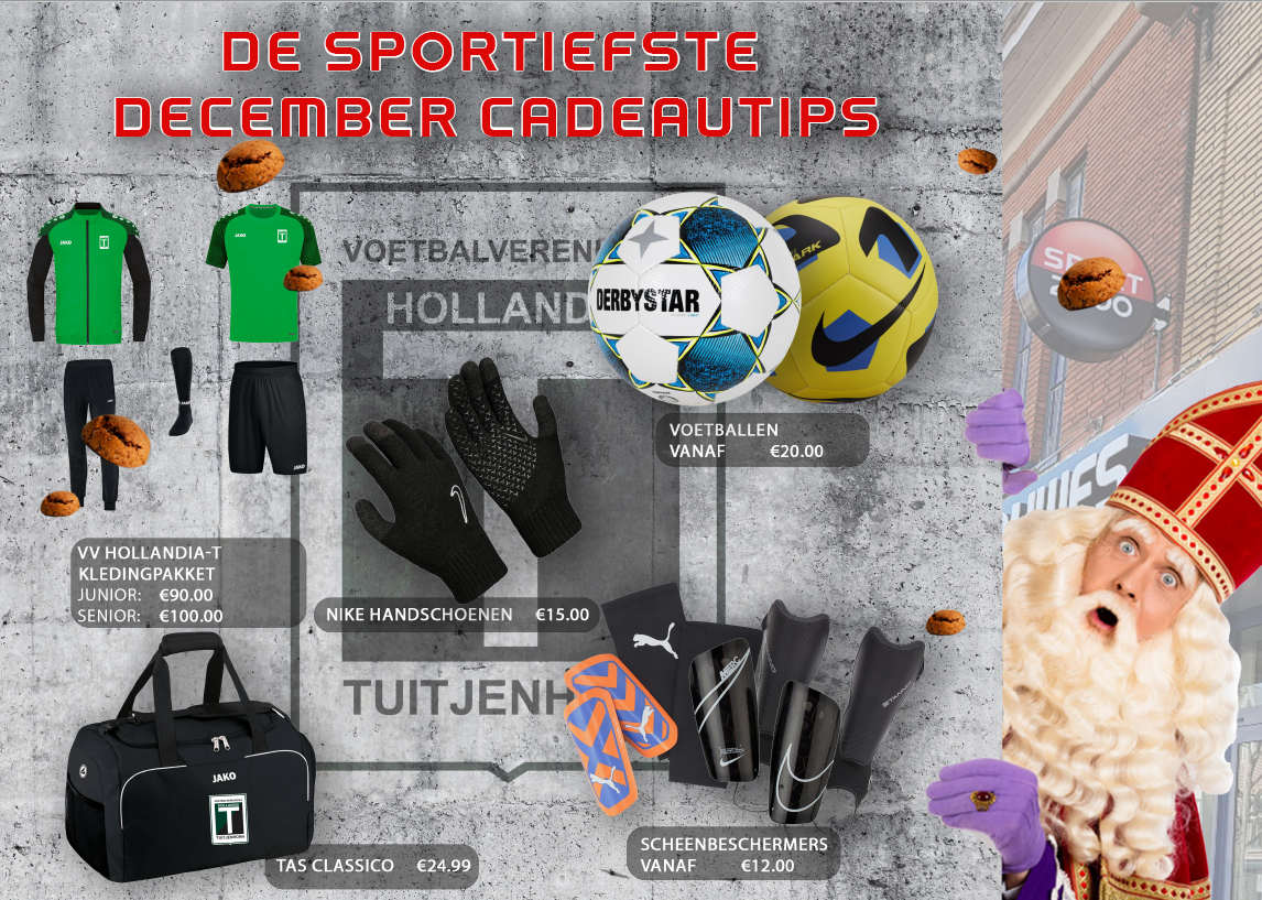 Hollandia T cadeautips: 20% korting op clubkleding!