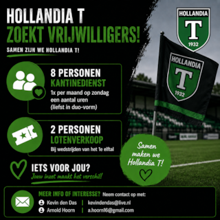 Vrijwilligersoproep Hollandia T